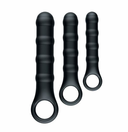 Ass-Sation Anal Wand Training Kit Black Silicone Set
