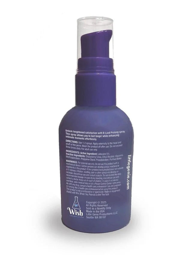 B-Luvd Prolong Spray 2 oz Delay Spray