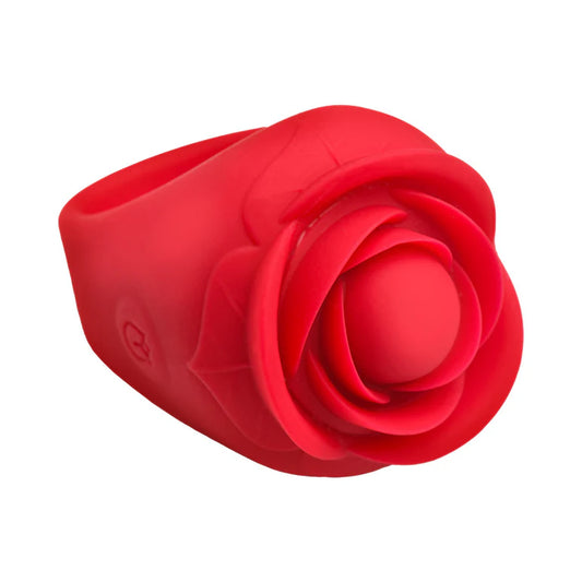 Bloomgasm Rose Ring Discreet Finger Vibrator Red