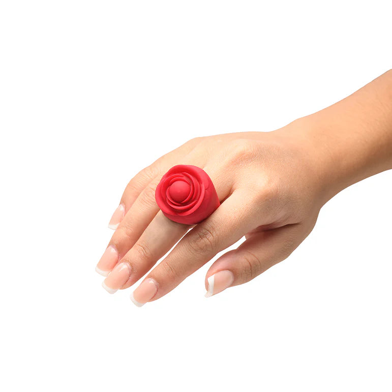 Bloomgasm Rose Ring Discreet Finger Vibrator Red