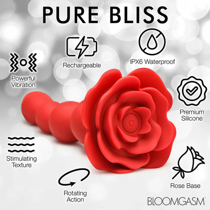 Bloomgasm Rose Twirl 10X Vibrating & Rotating Silicone Anal Beads