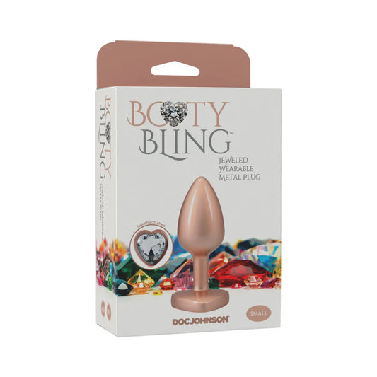 Booty Bling Metal Heart Plug - Small - Gold