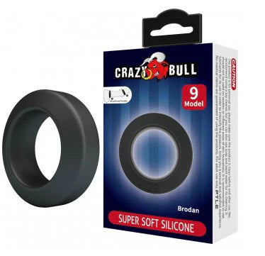 Brodan Super Soft Silicone Cock Ring Black