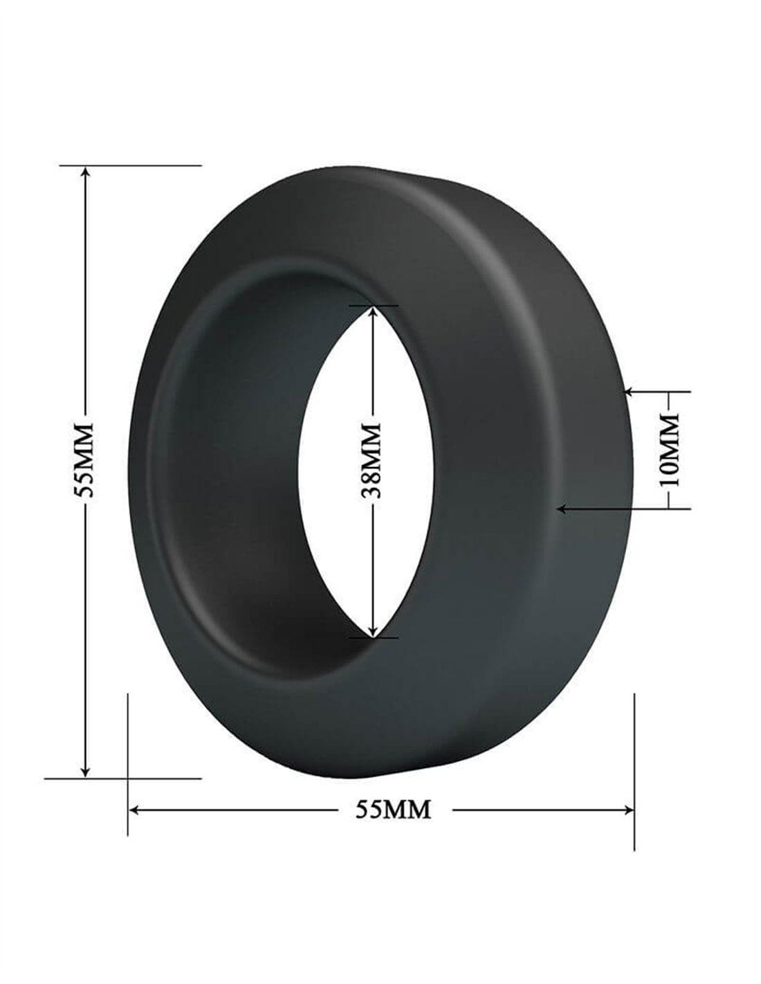 Brodan Super Soft Silicone Cock Ring Black