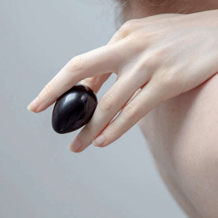 Chakrubs Xaga Yoni Egg Obsidian (drilled)