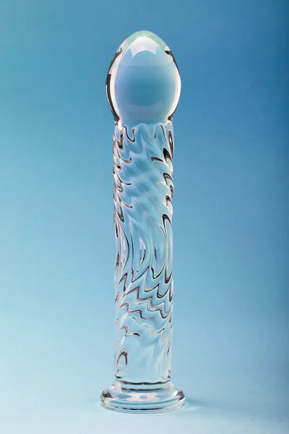 Clarity Seraphic Ripple Glass Dildo