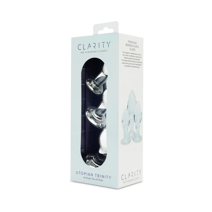 Clarity Utopian Trinity Glass Plug Set