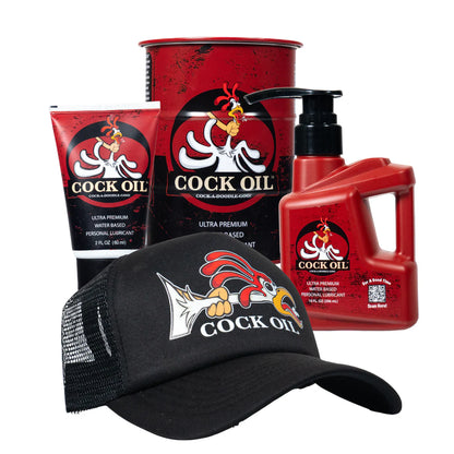 Cock Oil Water-Based Lubricant Plastic Bottle with Pump Top 10 oz.