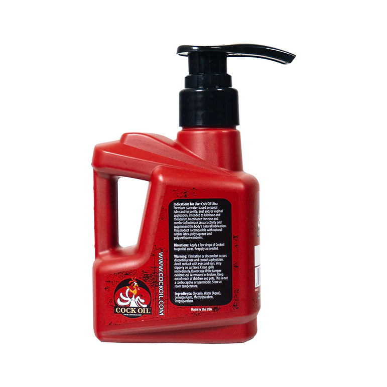 Cock Oil Water-Based Lubricant Plastic Bottle with Pump Top 10 oz.