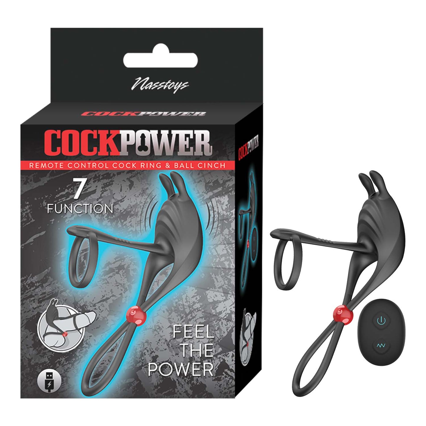 Cockpower Remote Control Cock Ring & Ball Cinch Black