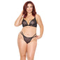 Coquette Pleasure Bra & G-String Black