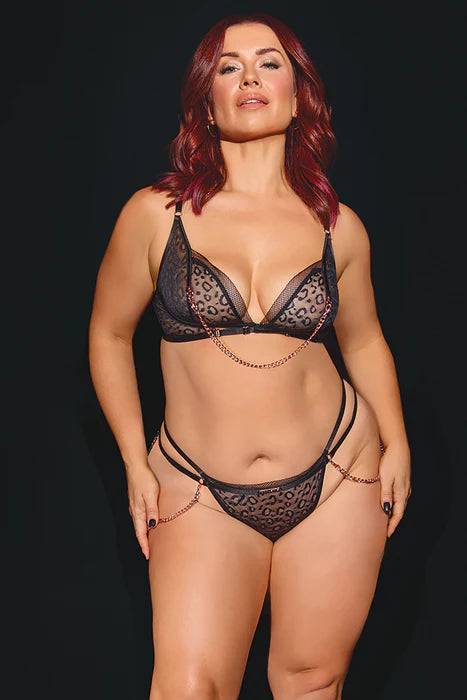 Coquette Pleasure Bra & G-String Black