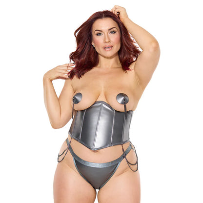 Coquette Pleasure Waist Cincher Grey - O/S, Queen