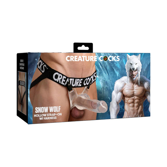 Creature Cocks Snow Wolf Hollow Strap-On with Harness