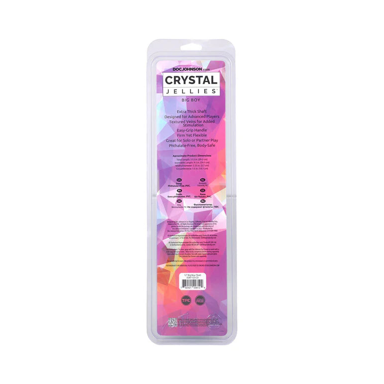 Crystal Jellies 12 Inch Big Boy Teal Dildo