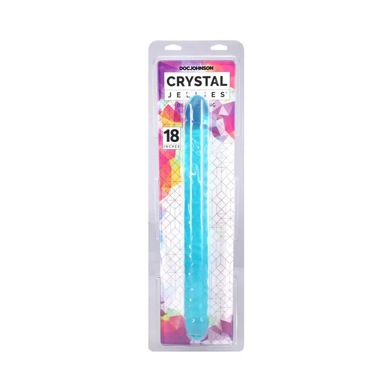 Crystal Jellies 18 Inch Double Dong Teal