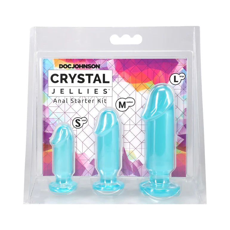 Crystal Jellies Anal Starter Kit Teal Beginner Set