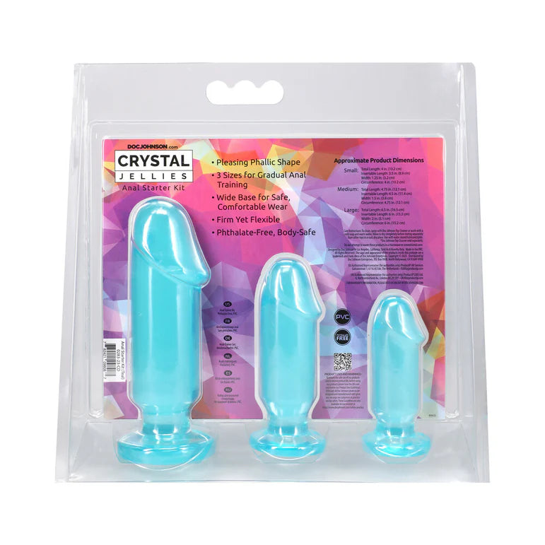 Crystal Jellies Anal Starter Kit Teal Beginner Set