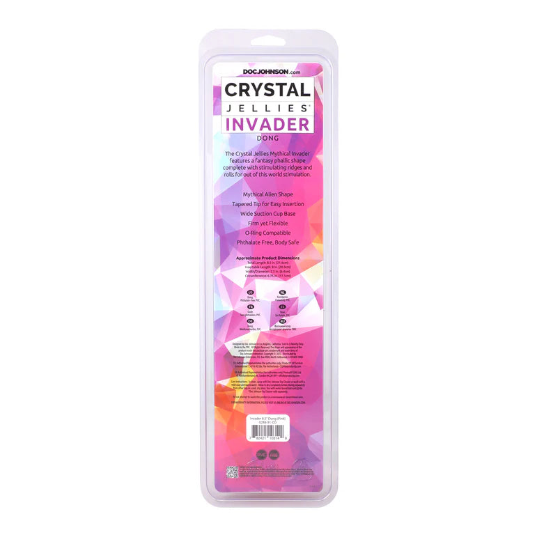 Crystal Jellies Invader 8.5 Inch Dildo Pink