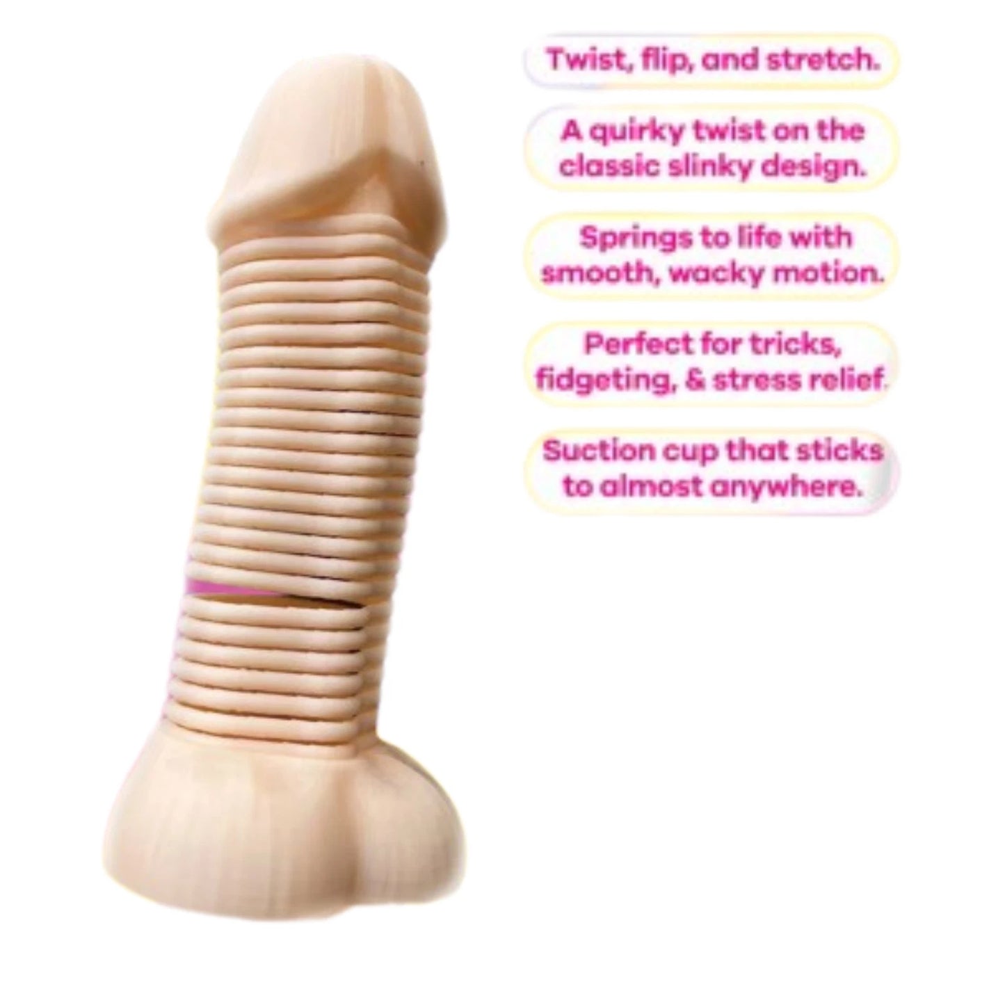 Dinky Slinky Pecker Spring Toy with Suction Cup