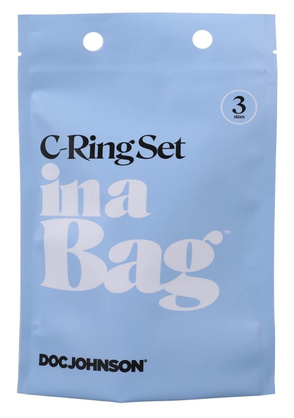 Doc Johnson C-Ring Set In A Bag 3-Piece Silicone Cockrings Black