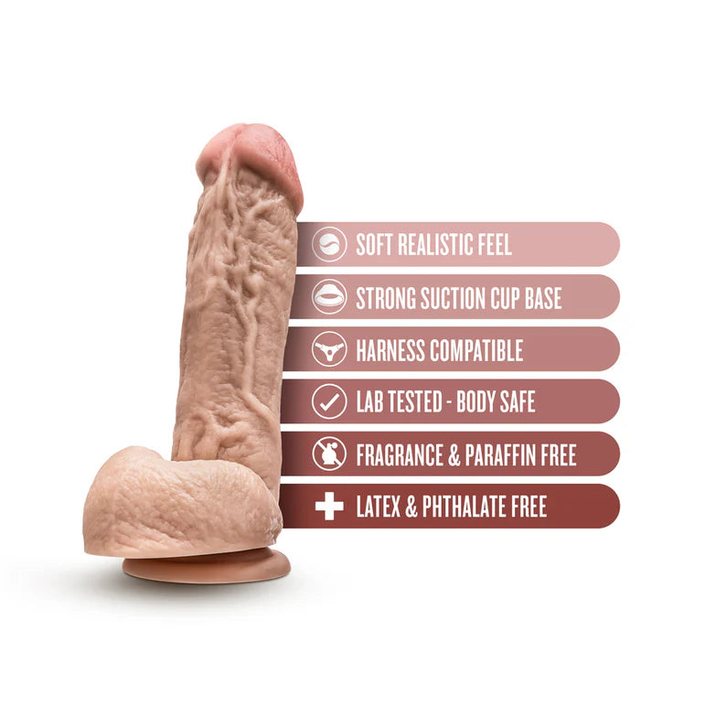Dr. Skin Mr. D 8.5 in. Dildo with Balls Beige