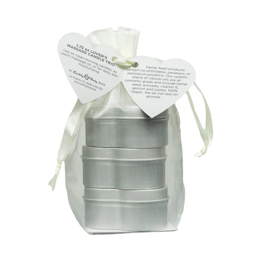 Earthly Body Hemp Seed Valentine Candle Trio: XOXO, Lip Locked, Pucker Up