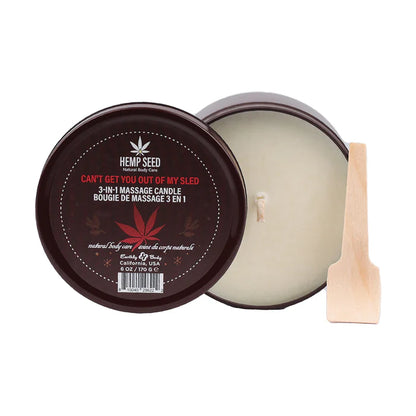 Earthly Body Hemp Seed 3-in-1 Holiday Candle Can't Get You Out Of My Sled 6 oz.