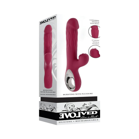 Evolved Bursting With Pleasure Expanding Dual Vibrator Burgundy