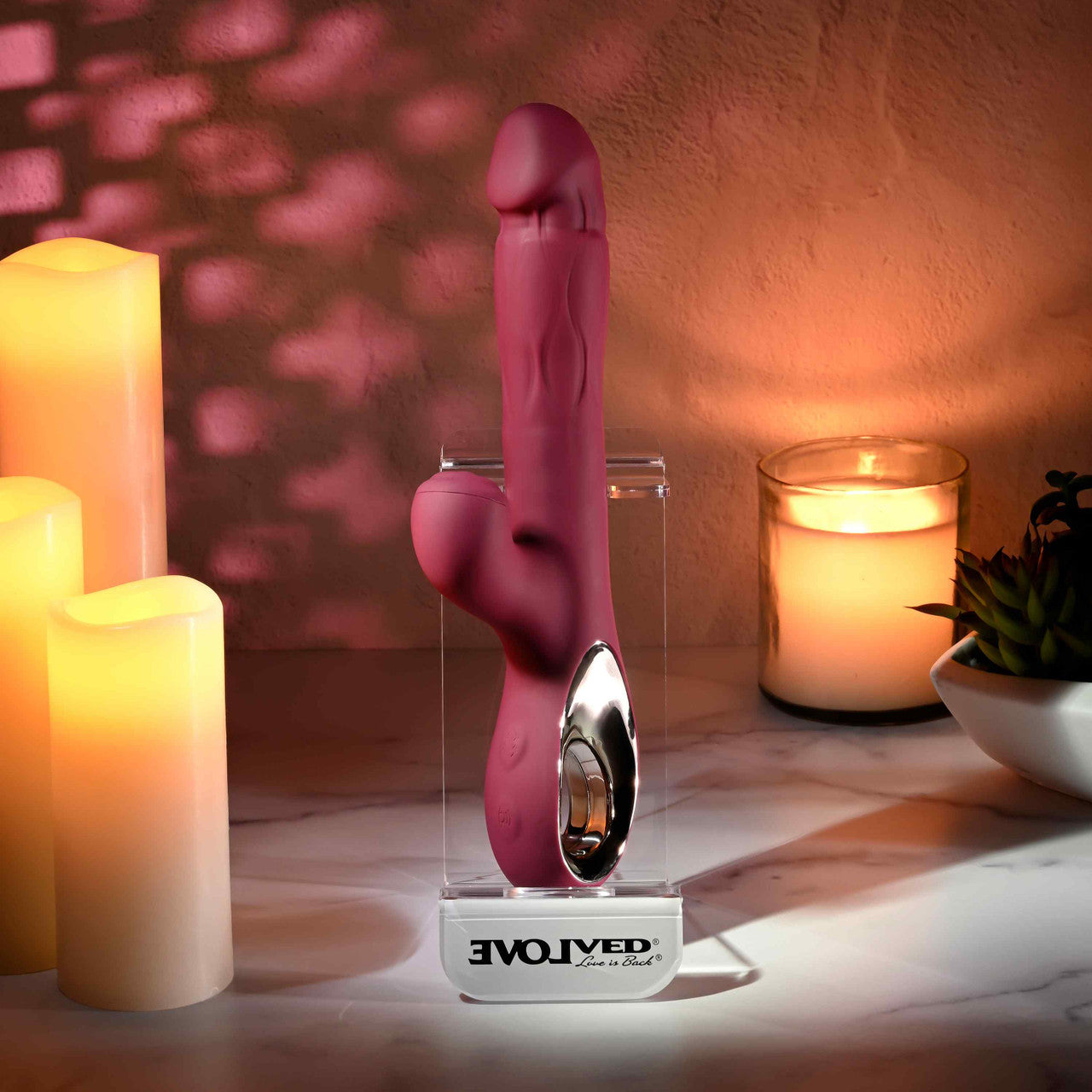 Evolved Bursting With Pleasure Expanding Dual Vibrator Burgundy