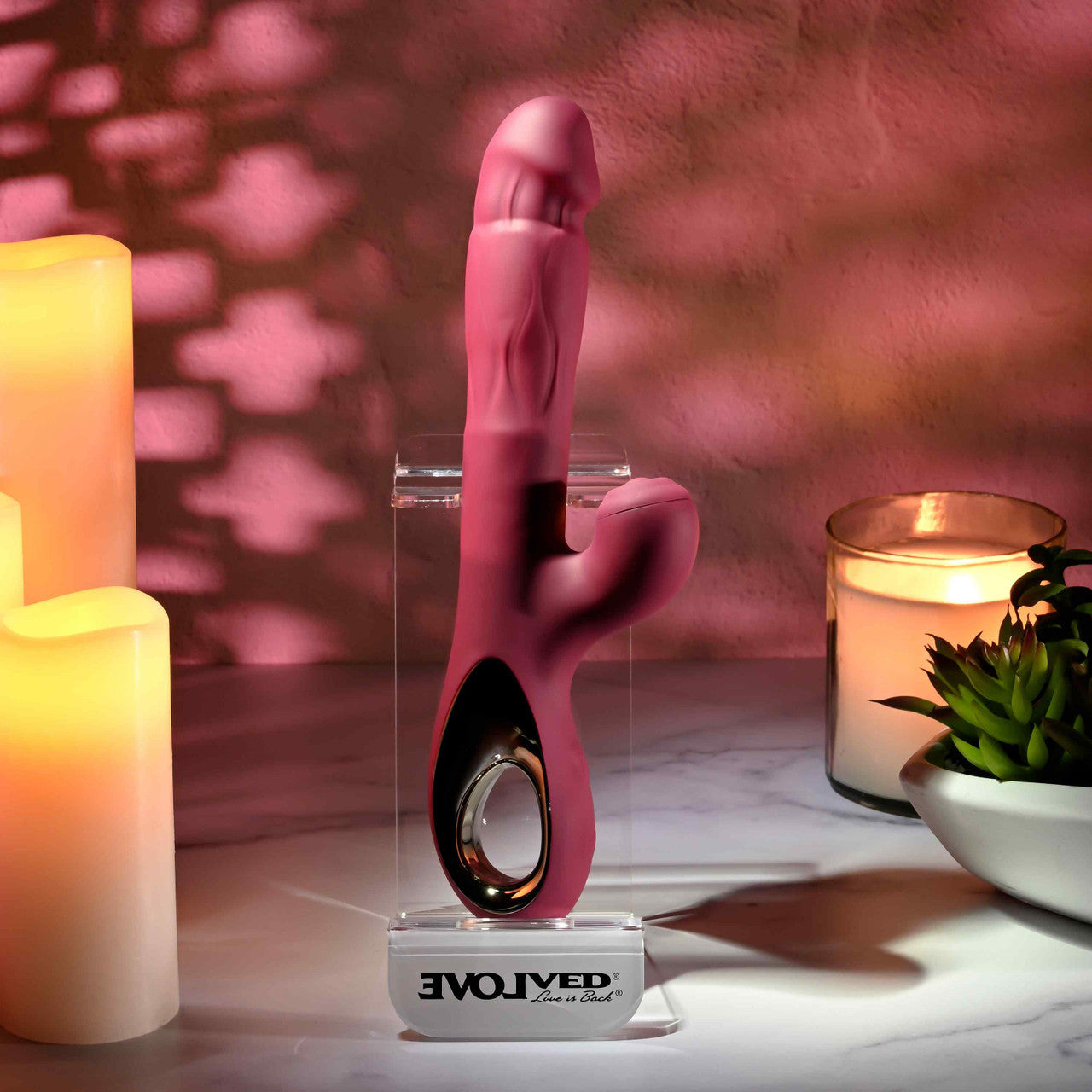 Evolved Bursting With Pleasure Expanding Dual Vibrator Burgundy