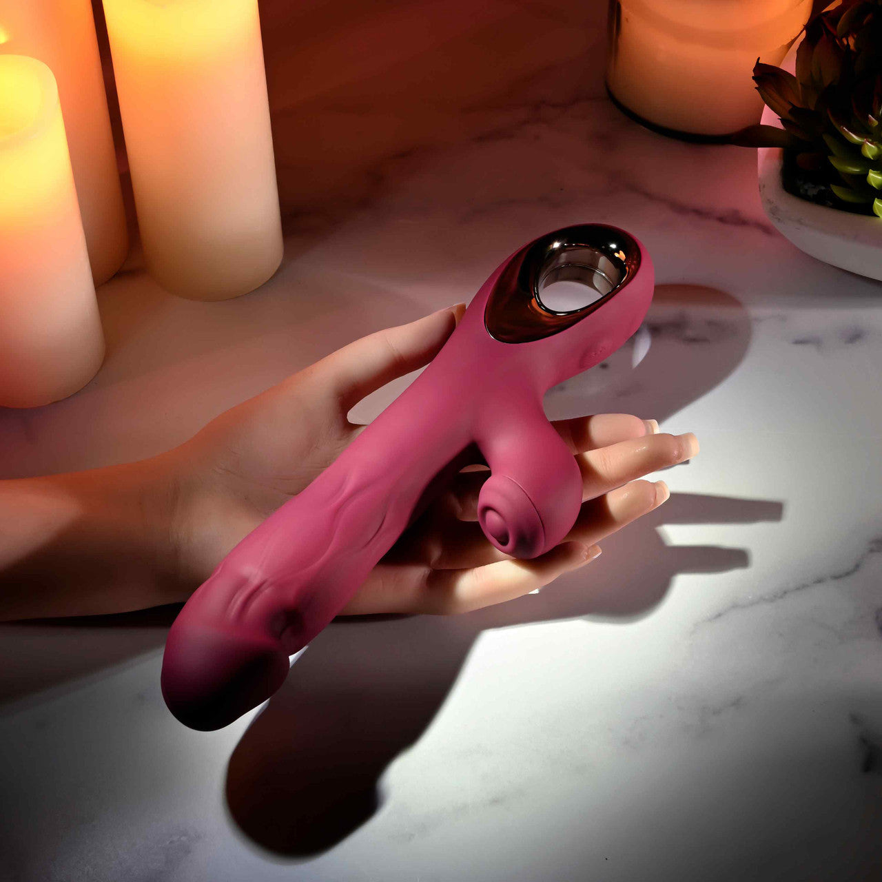 Evolved Bursting With Pleasure Expanding Dual Vibrator Burgundy