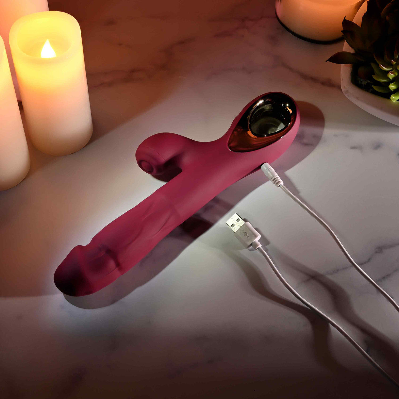 Evolved Bursting With Pleasure Expanding Dual Vibrator Burgundy