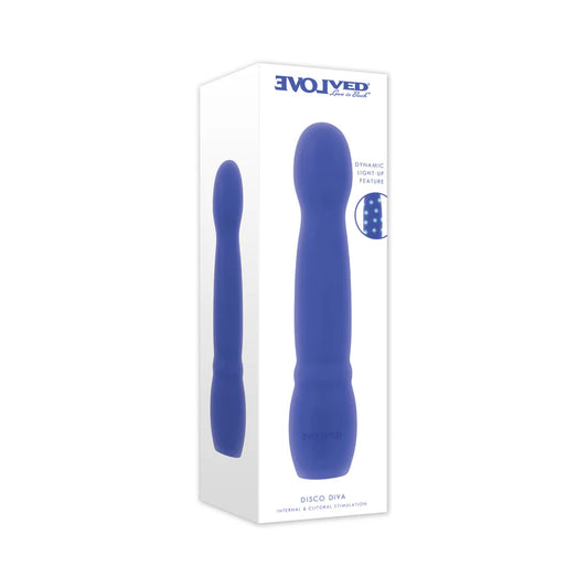 Evolved Disco Diva Blue Light-Up Silicone Vibrator