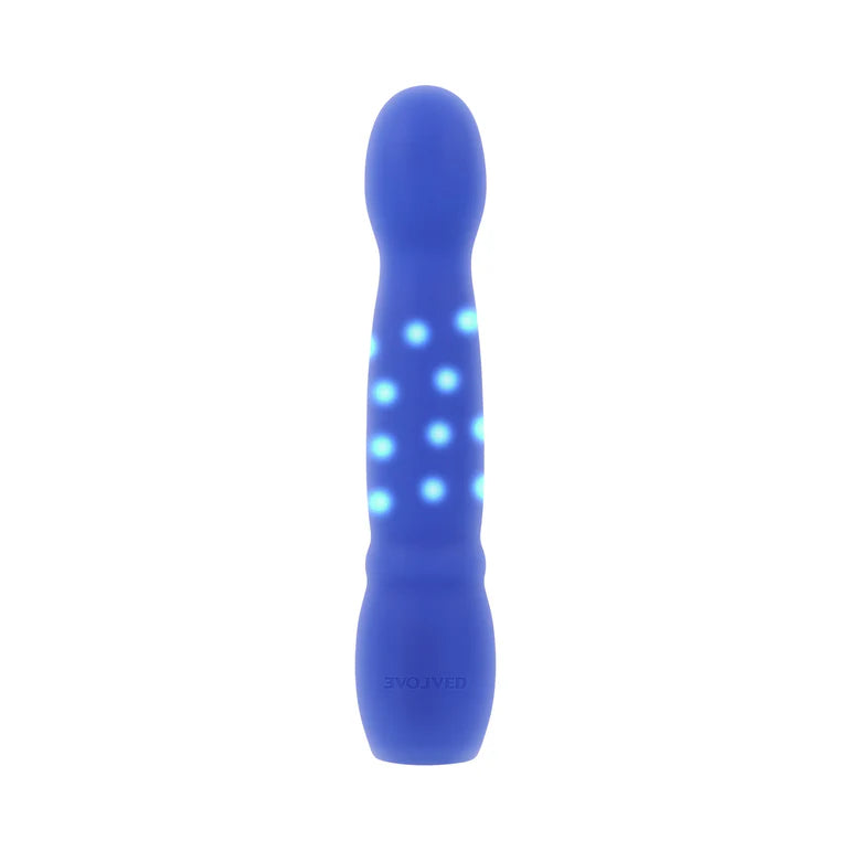 Evolved Disco Diva Blue Light-Up Silicone Vibrator