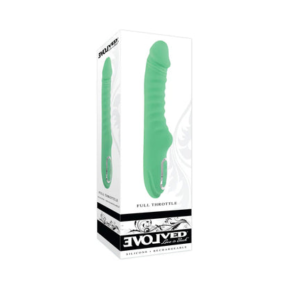 Evolved Full Throttle Rechargeable Warming Vibrator Silicone Mint Green