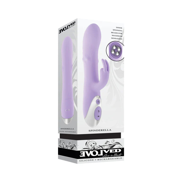 Evolved Spinderella Rechargeable Rabbit Vibrator Purple