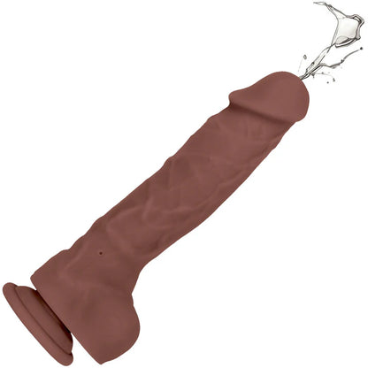 Evolved Big Shot Rechargeable Vibrating 8 in. Silicone Squirting Dildo Brown