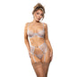 Fantasy Lingerie Radiance Diamond Bra, Garter Belt & Open Back Panty L/XL