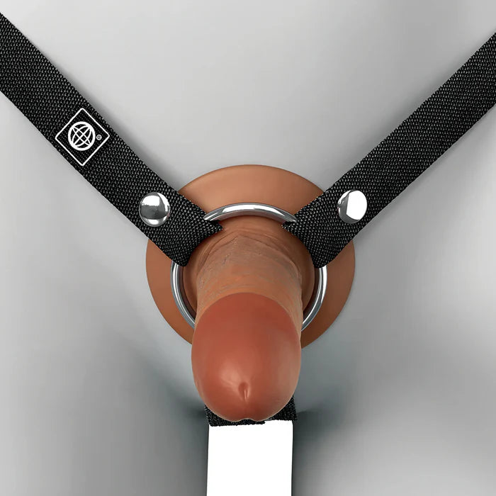 Fantasy X-Tensions Elite Silicone Hollow Strap-On Dual Density 5 in. Brown