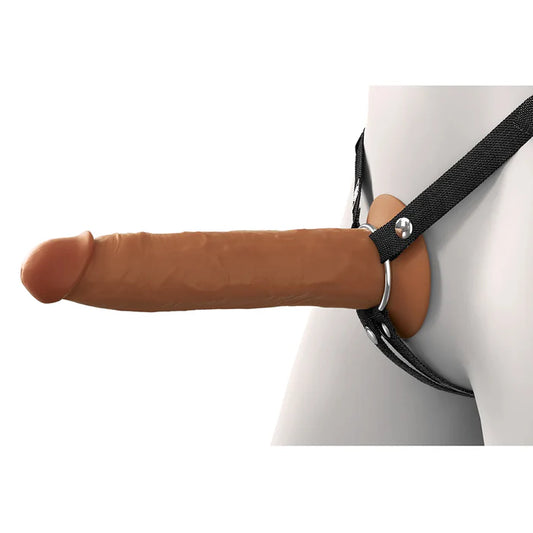Fantasy X-Tensions Elite Silicone Hollow Strap-On Dual Density 9in Brown