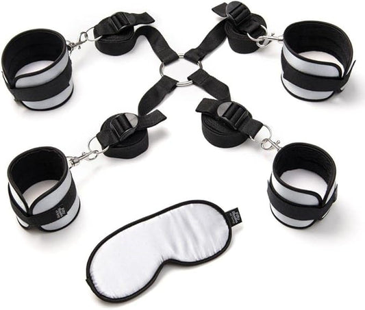 Fifty Shades of Grey Hard Limits 4-Piece Restraint Kit Black/Silver
