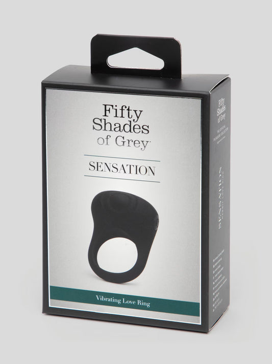 Fifty Shades of Grey Sensation Rechargeable Silicone Vibrating Love Ring Black