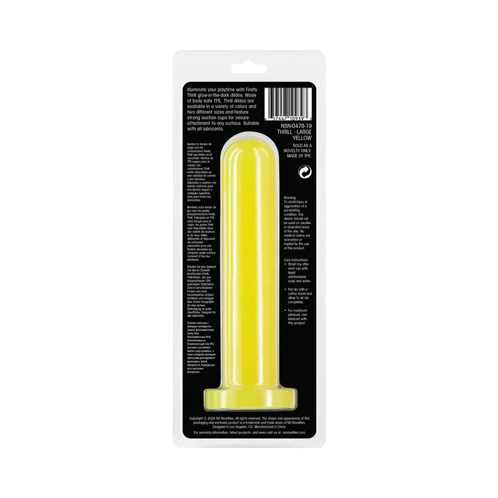 Firefly Thrill Large Glow-in-the-Dark Dildo Yellow