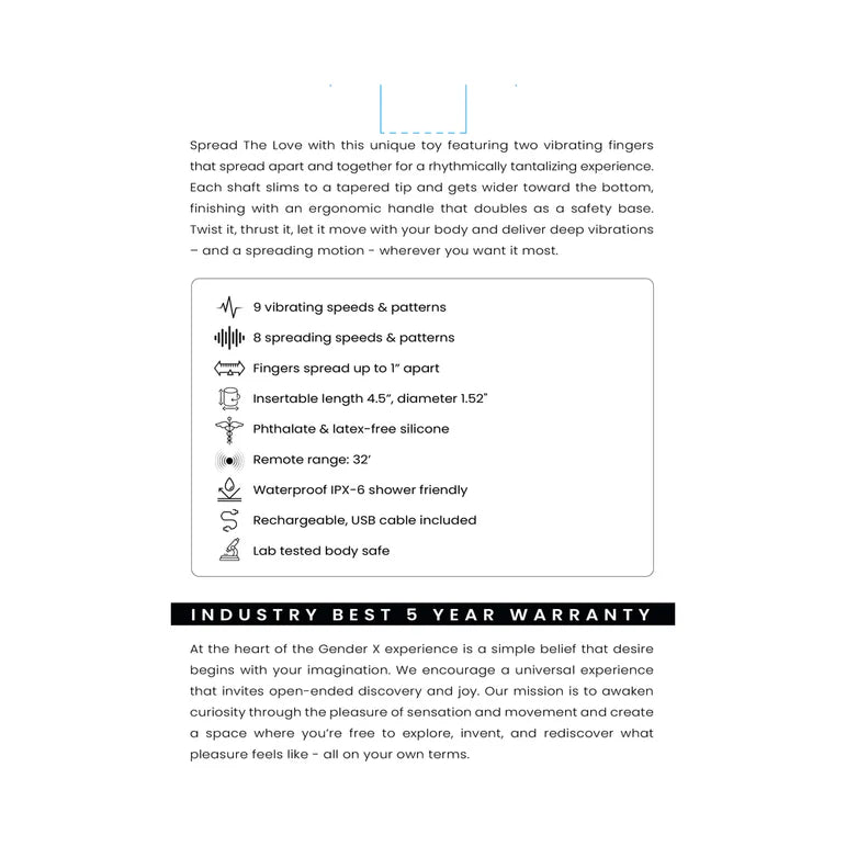 Gender X Spread The Love Dual Vibrating Anal Toy Black