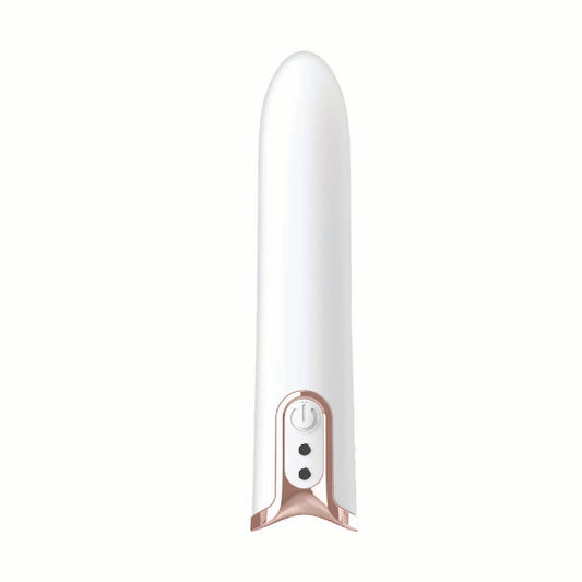 Gold Glam Bullet Vibe White Rechargeable Mini Vibrator