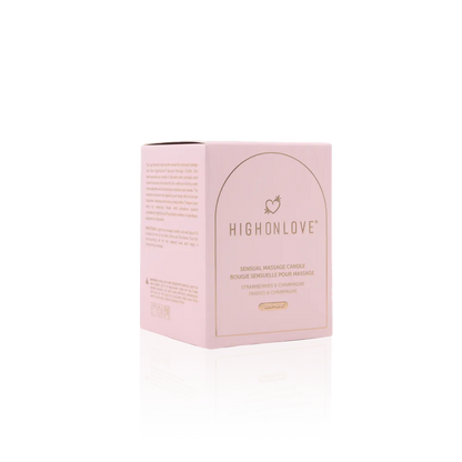 HighOnLove Pink Massage Candle Strawberries & Champagne