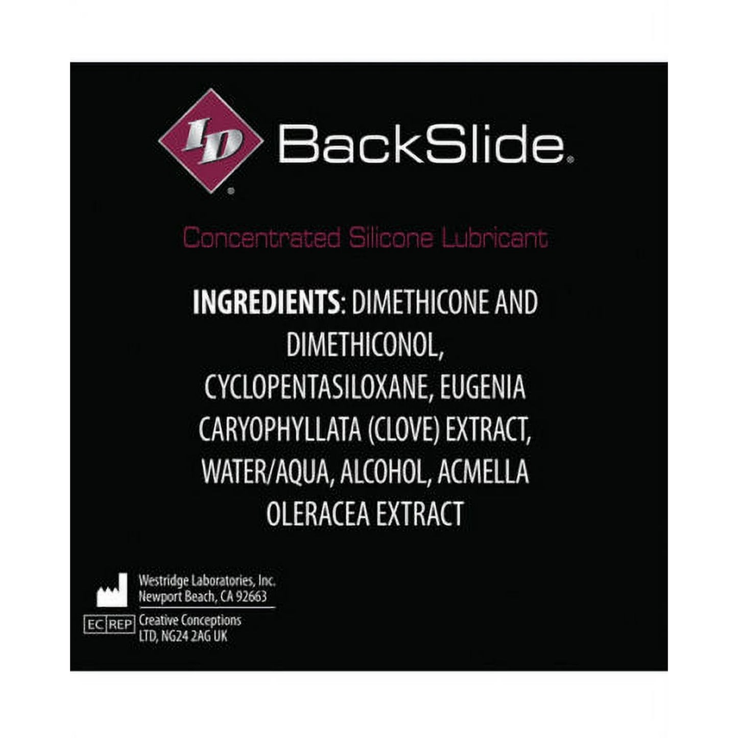 ID BackSlide Anal Inserts 8ml (4 inserts per box)