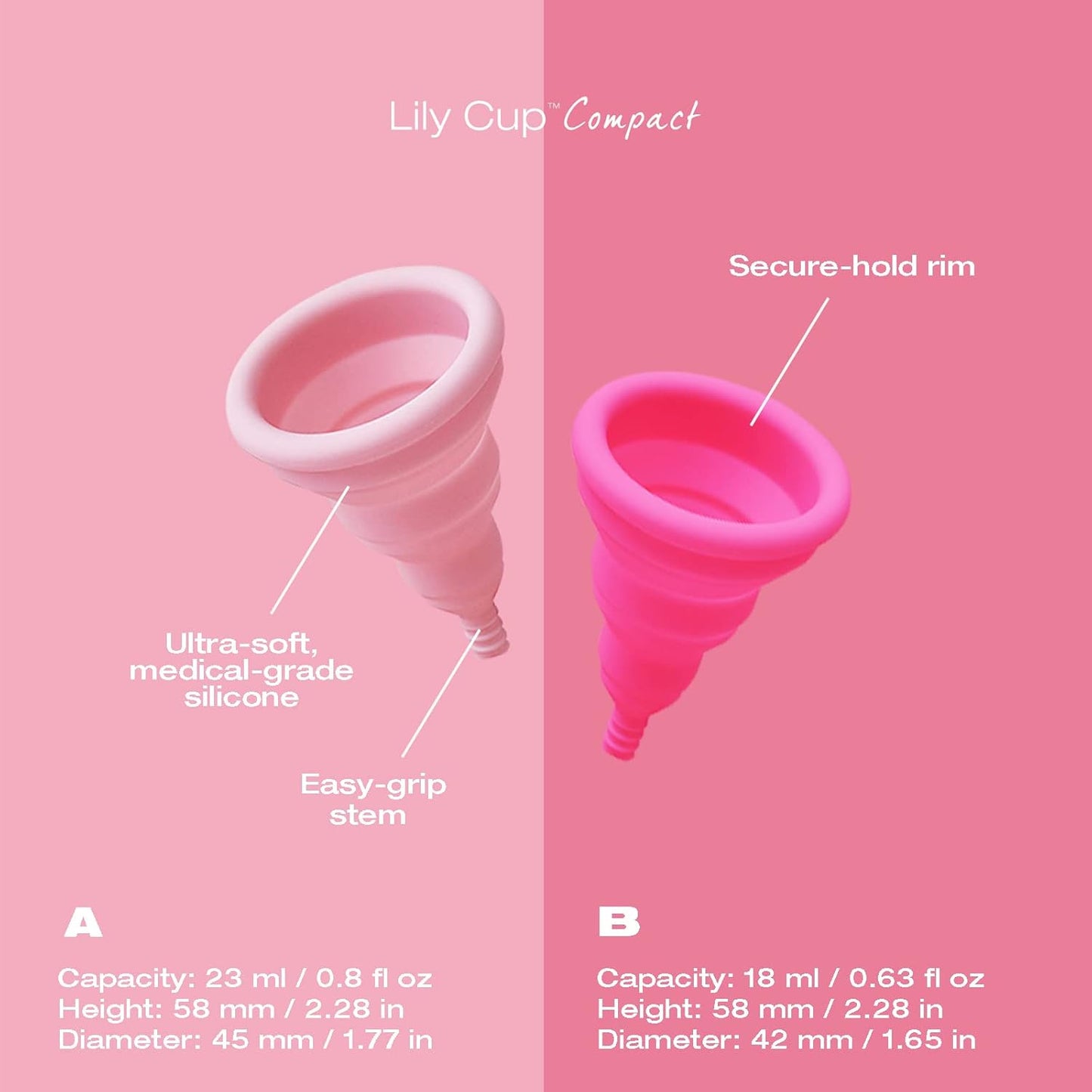 INTIMINA Lily Cup Compact Collapsible Menstrual Cup Size B