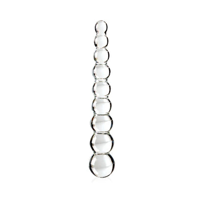 Icicles No. 2 Beaded 8.5 in. Glass Dildo Clear